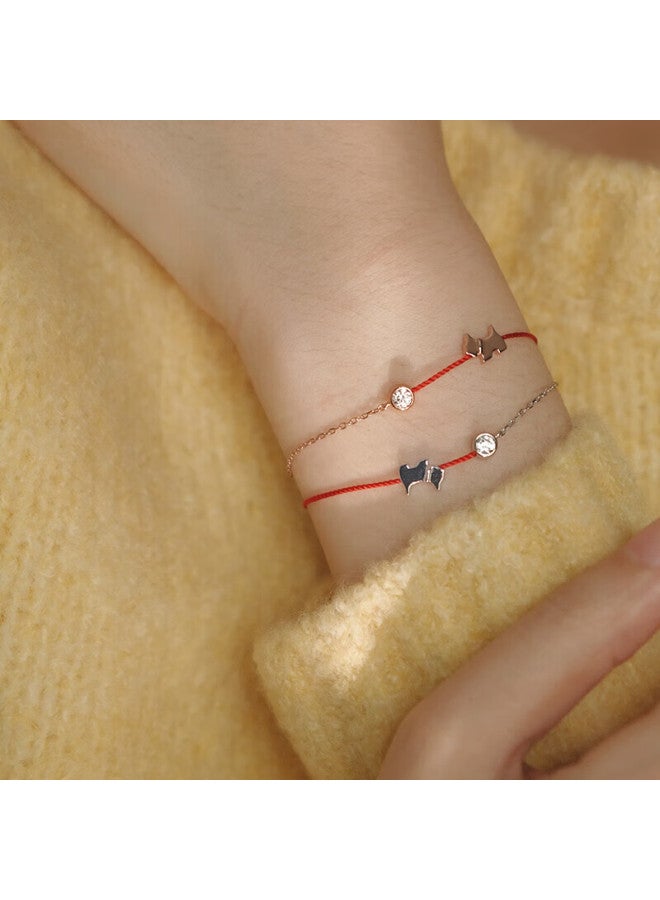 Agatha Red Horse-running Dog Silver Bracelet For Women, Zodiac New Year Birthday Gift For Girlfriend With Elegant Feel - Image 2