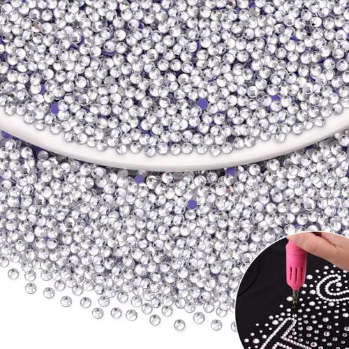 TINKRSTUFF 4000Pcs Hotfix Rhinestones for Clothing Clear SS10 Iron On Flatback Glass Gems Bedazzler Crystals Rhinestones for Crafting Clothes Hats Shoes Fabric Bedazzling Decor Nail Art - Image 1