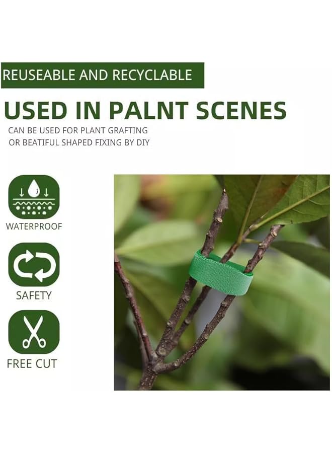 S-TOP 3 Roll 5M Durable Reusable Plant Bandage,Reusable Hook and Loop Plant Support Ties, Waterproof Garden Fastener Tape, Green - Image 2