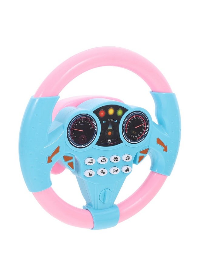 Toyvian Toyvian Kids Simulated Driving Controller Toy Steering Wheel with Music & Sound Effects, Educational Toy for Kids, Pink, 7.87" x 7.87" x 1.37"  - Image 1