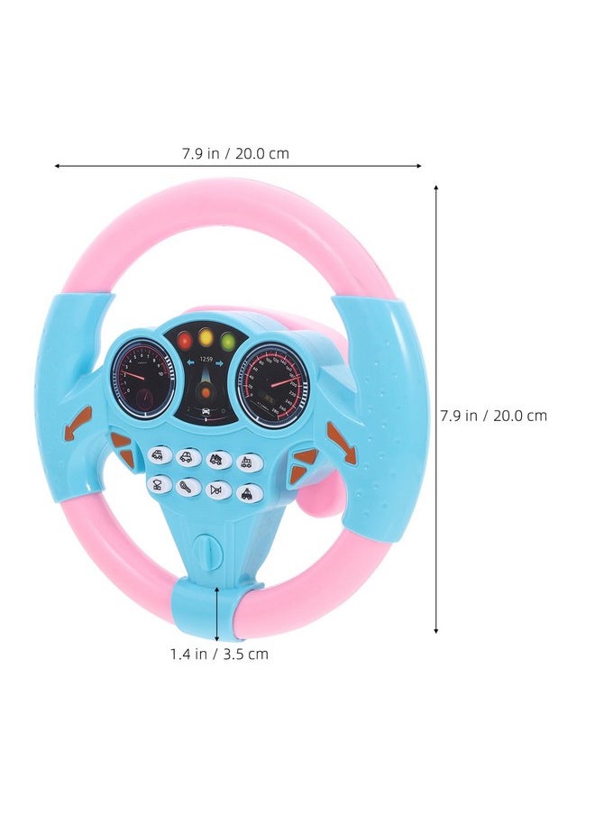 Toyvian Toyvian Kids Simulated Driving Controller Toy Steering Wheel with Music & Sound Effects, Educational Toy for Kids, Pink, 7.87" x 7.87" x 1.37"  - Image 4