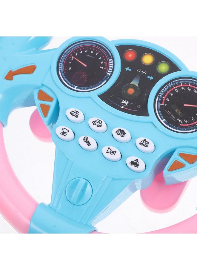 Toyvian Toyvian Kids Simulated Driving Controller Toy Steering Wheel with Music & Sound Effects, Educational Toy for Kids, Pink, 7.87" x 7.87" x 1.37"  - Image 5
