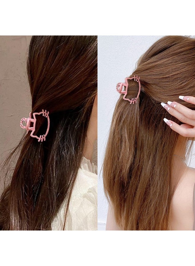 AEGYPIUS Pink Metal Cute Cat Hair Claw Clips Kawaii Hair Accessories For Girls Metal Claw Clips For Women Girls - Image 4