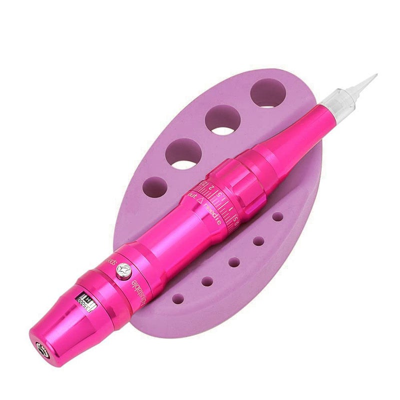 Pinkiou Tattoo Pen Holder Permanent Makeup Pigment Organizer Silicone Tattoo Ink Cotton Swabs Cup Holders Microblading Supplies (Pink) - Image 5
