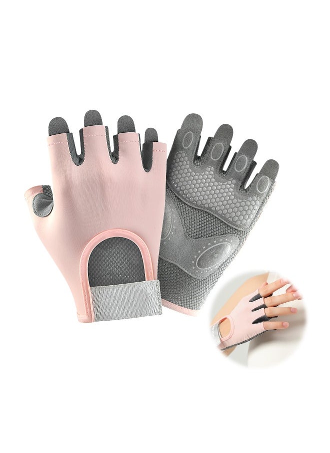 Generic Women's Weight Lifting Gloves - Fingerless Silicone Training Gloves with Extra Grip and Breathable Design for Fitness, Rowing, Pull-Ups, and Cycling  - Image 1