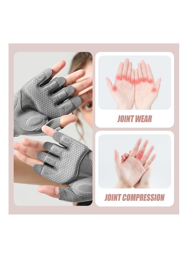Generic Women's Weight Lifting Gloves - Fingerless Silicone Training Gloves with Extra Grip and Breathable Design for Fitness, Rowing, Pull-Ups, and Cycling  - Image 5
