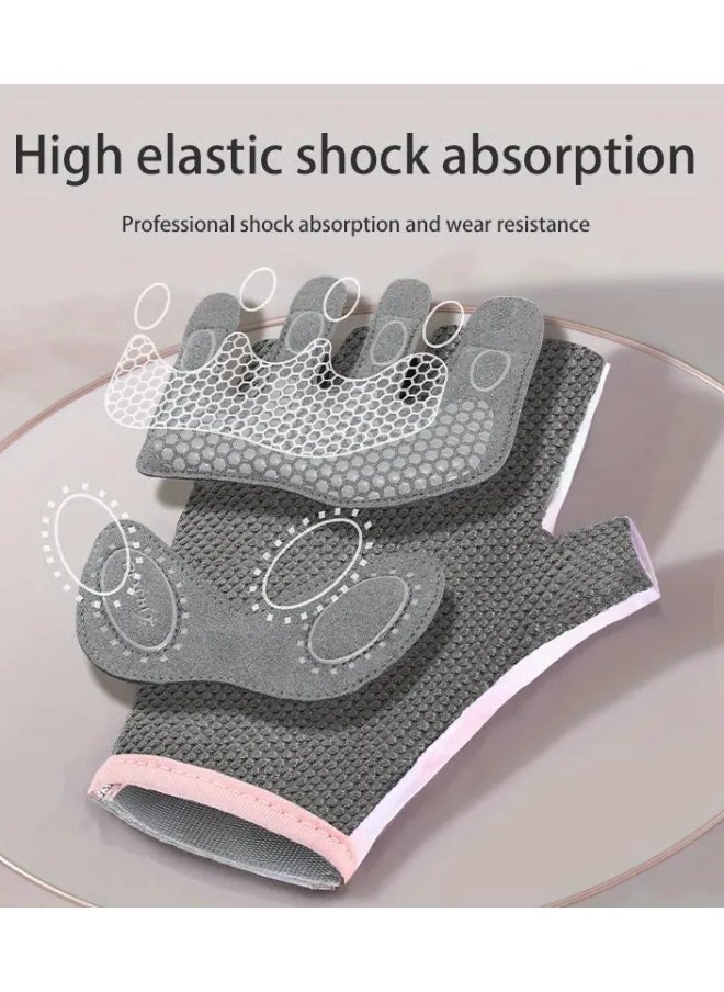 Generic Women's Weight Lifting Gloves - Fingerless Silicone Training Gloves with Extra Grip and Breathable Design for Fitness, Rowing, Pull-Ups, and Cycling  - Image 3
