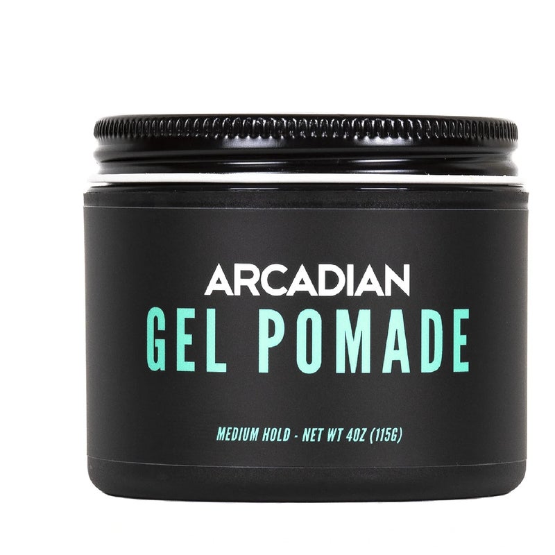 Arcadian Grooming Gel Pomade - Menâ€™s Styling Cream â€“ Slick Medium Hold, High Volume, Medium Shine - All Hair Types - Vegan & Cruelty-Free (4 oz) - Image 1