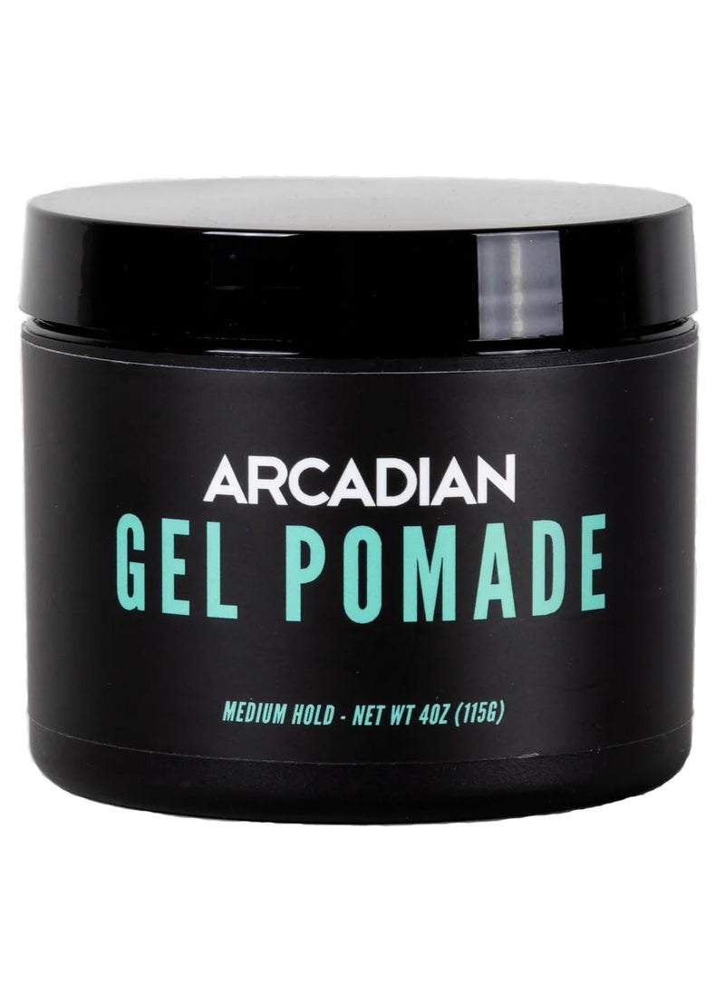 Arcadian - Arcadian Grooming Gel Pomade - Men’s Styling Cream – Slick Medium Hold, High Volume, Medium Shine - All Hair Types - Vegan & Cruelty-Free (4 oz) - Image 1