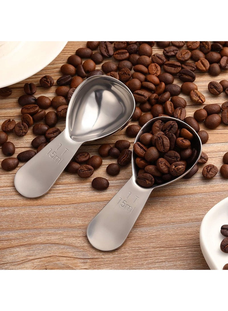3 Pieces 15ML Tablespoon Coffee Scoop Stainless Steel Coffee Scoops Short Handle Tablespoon Measuring Spoons for Coffee Tea Sugar Food Seasoning Spoon Milk Powder Tea Spoon  - Image 5
