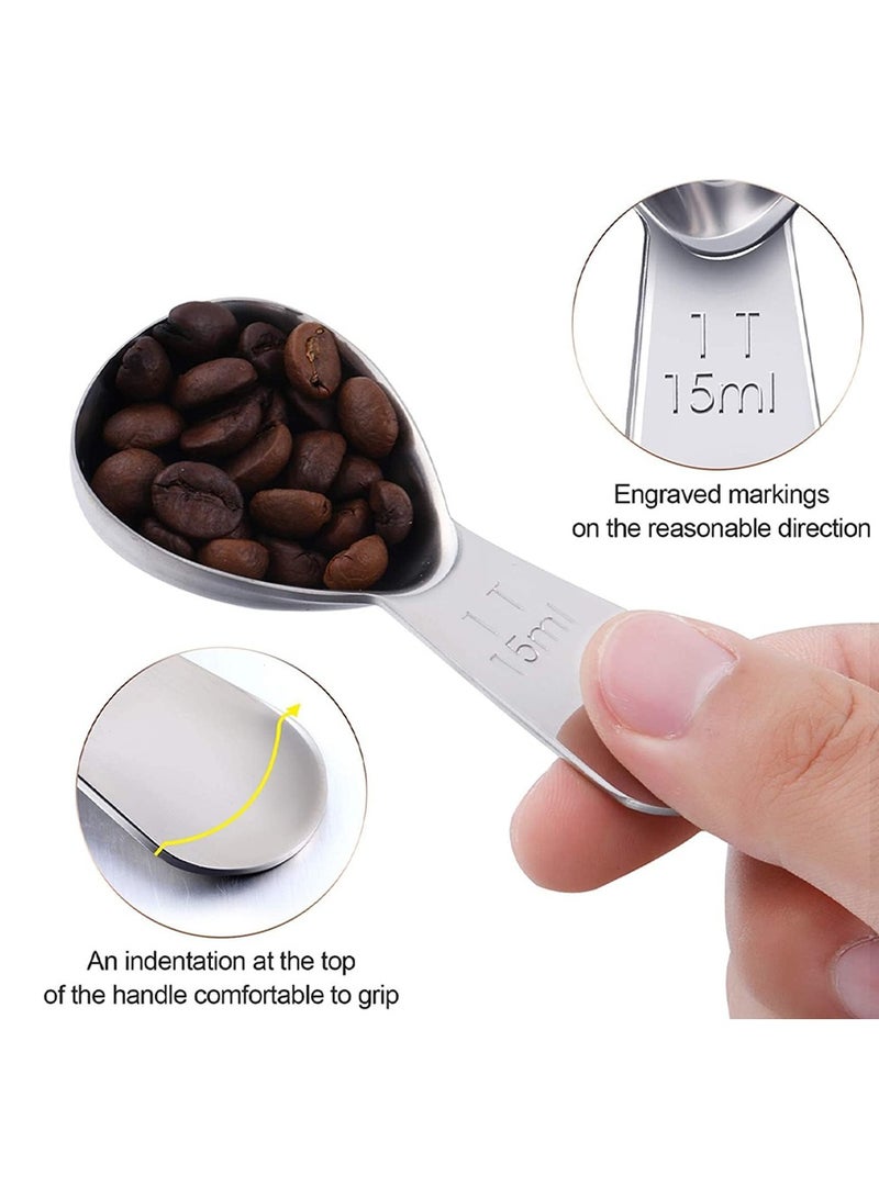 3 Pieces 15ML Tablespoon Coffee Scoop Stainless Steel Coffee Scoops Short Handle Tablespoon Measuring Spoons for Coffee Tea Sugar Food Seasoning Spoon Milk Powder Tea Spoon  - Image 3