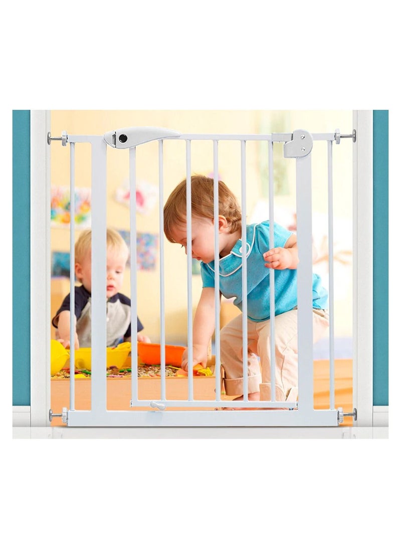 BabySafe بوابة أمان معدنية للأطفال مع امتداد 10 سم - أبيض - Image 4