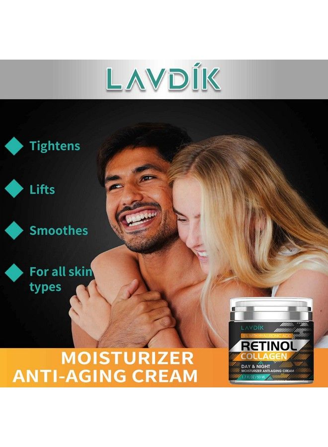 LAVDIK Retinol Cream For Face With Hyaluronic Acid Moisturizer Anti Aging Collagen Cream For Women And Men Reduce Wrinkles & Fine Lines Day & Night (1.7 Fl Oz) - Image 4