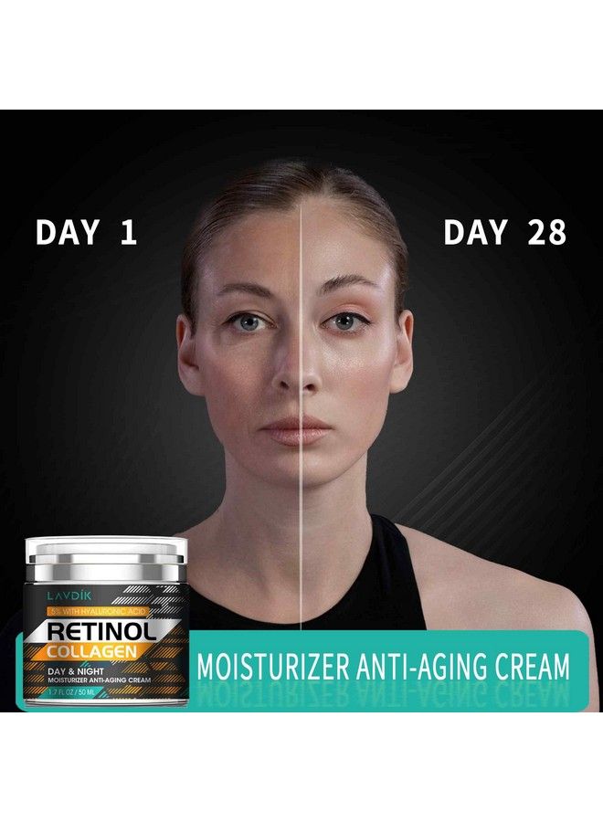 LAVDIK Retinol Cream For Face With Hyaluronic Acid Moisturizer Anti Aging Collagen Cream For Women And Men Reduce Wrinkles & Fine Lines Day & Night (1.7 Fl Oz) - Image 5