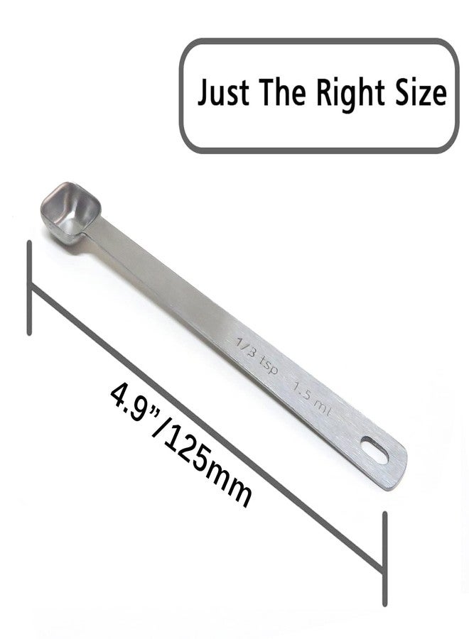 BERYLER 1PCS 1/3 Teaspoon(1/3tsp, 1/10tbsp, 1.5ml) Single Tiny Square Bowl Measuring Spoon, Small Individual Stainless Steel Measure Spoons Only - Image 2
