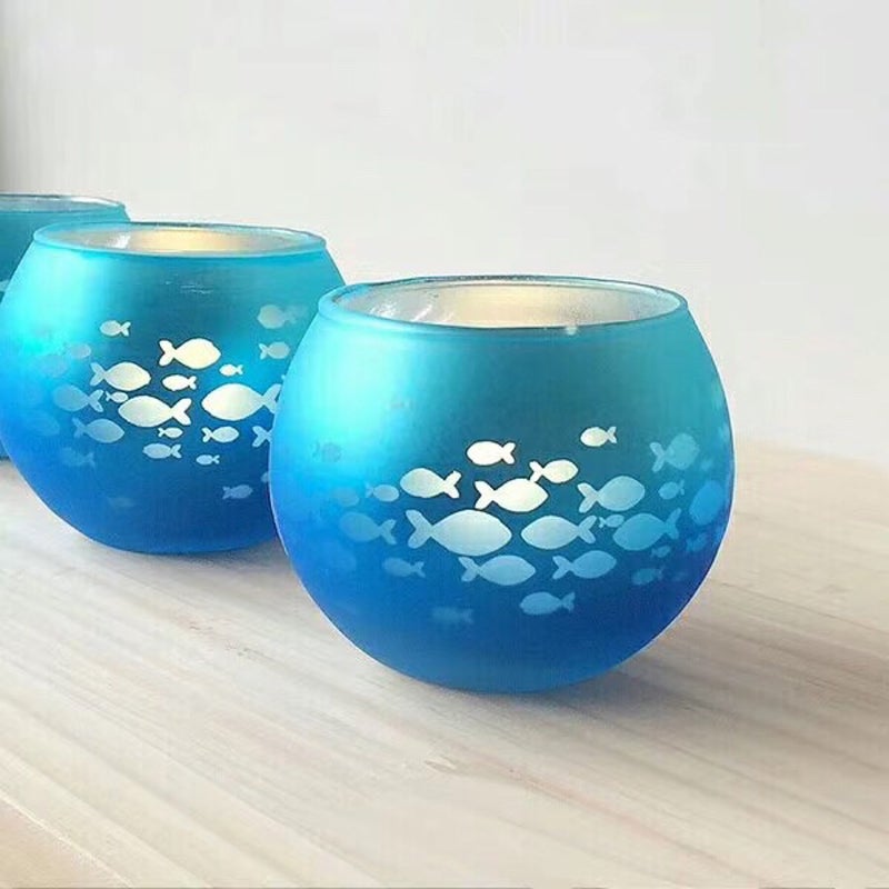 1 Pc Fish Pattern Candle Holder Fashion Glass Candlestick Tealight Holder Romantic Dinners Ornaments ( ) - Image 2