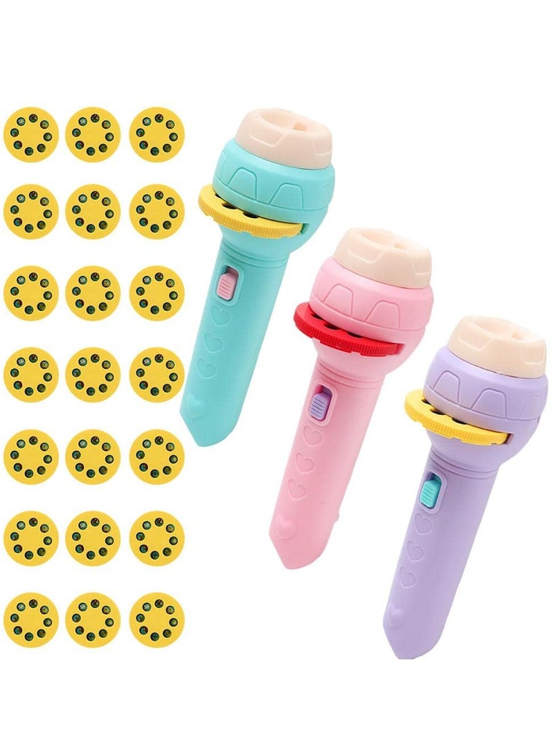 3 Sets of Toddler Projection Flashlights, Projectors, Slide Lights Night Light Toys with 56 Images for Kids Boys Girls - Image 1