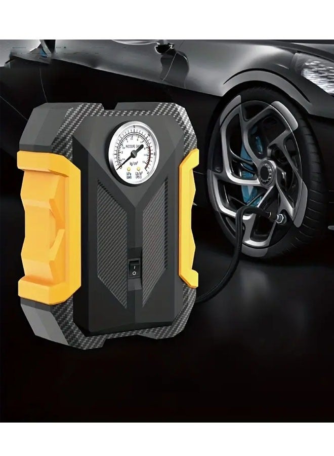 NKX Tire Inflator Portable Air Compressor – 12V DC Air Pump for Car Tires with Analogue Pressure Gauge and Emergency Led Light  - Image 4