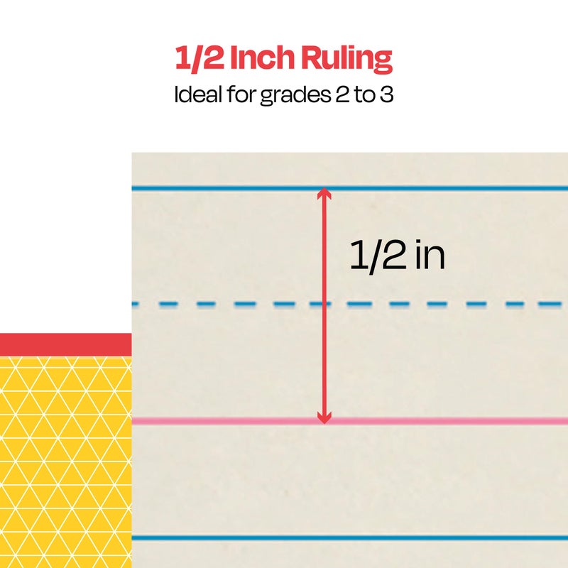 School Smart Zaner-Bloser Writing Paper, Handwriting Practice Lined Paper, Grade 2 to 3 Learning, 1/2 Inch Rule, 10-1/2 x 8 Inches, 500 Sheets - Image 4