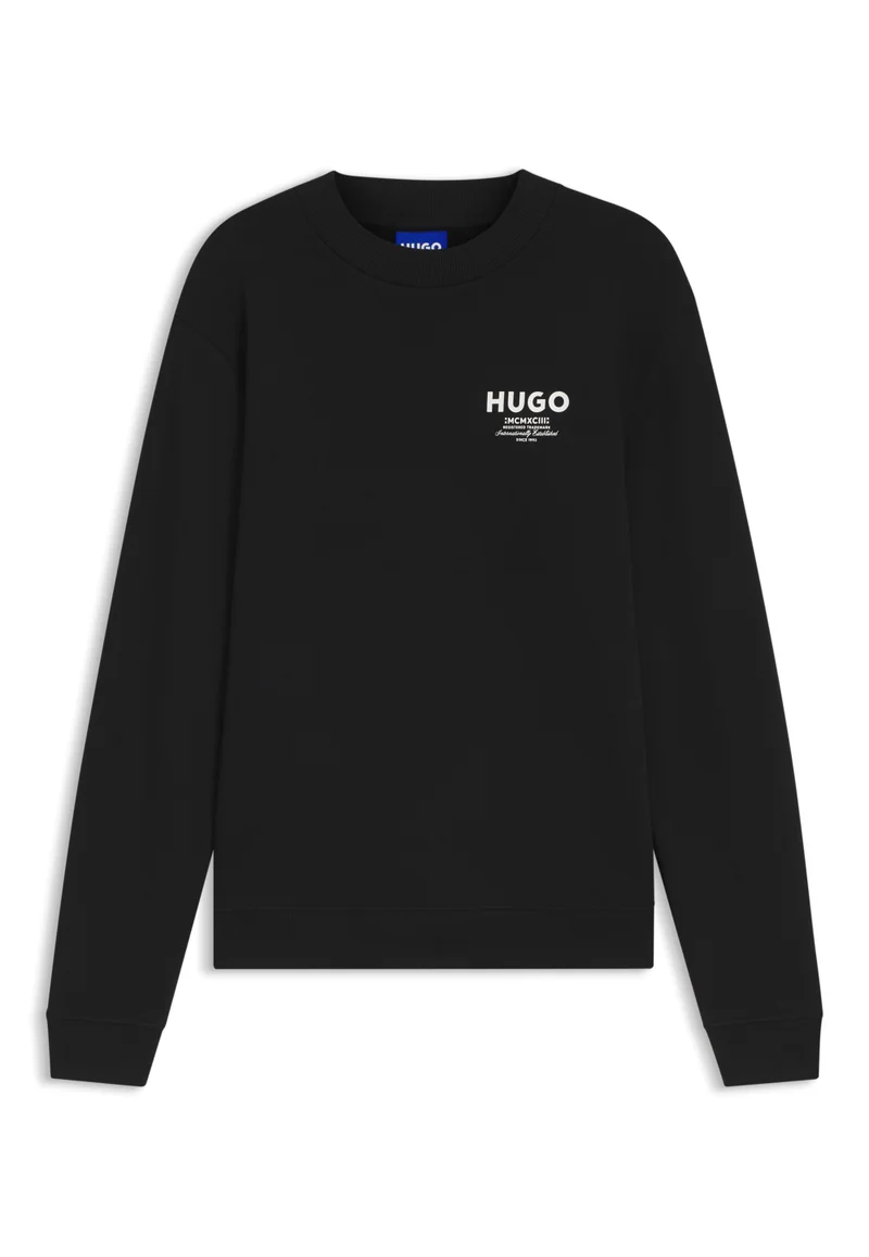 French terry cotton sweatshirt with bold logo print
