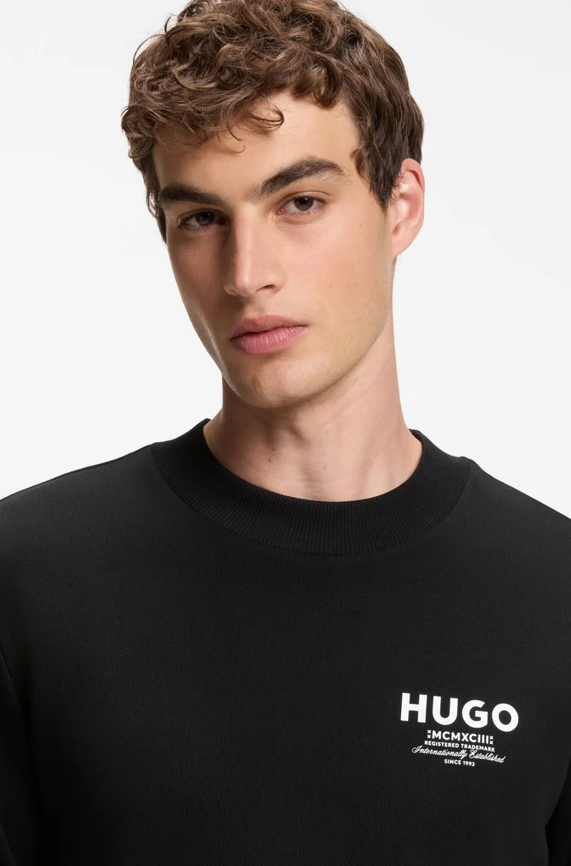 HUGO French terry cotton sweatshirt with bold logo print