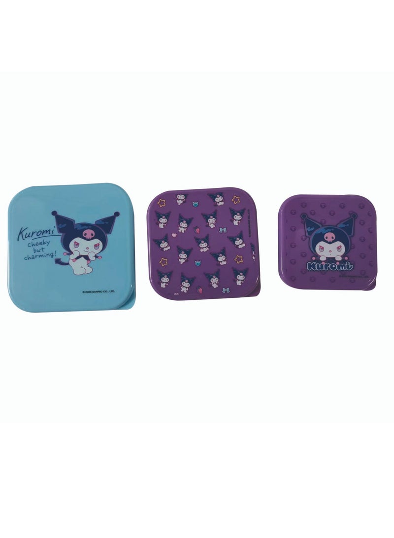 Sanrio Kuromi Food Stroage Container 3 Pcs Set - Image 2