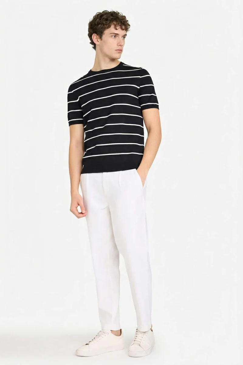Defacto  Regular Fit Regular Hem Cotton Trousers for Men | Best Price UAE