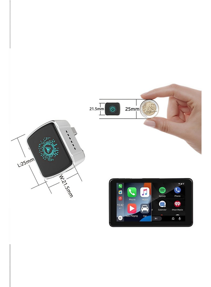 New Dazzling-Light Wireless CarPlay/Android Auto Adapter: Smart In-Car Connectivity Box .Wireless auto-connect in 10s, enjoy lag-free navigation & music with stunning seven-color ambient light - Image 4