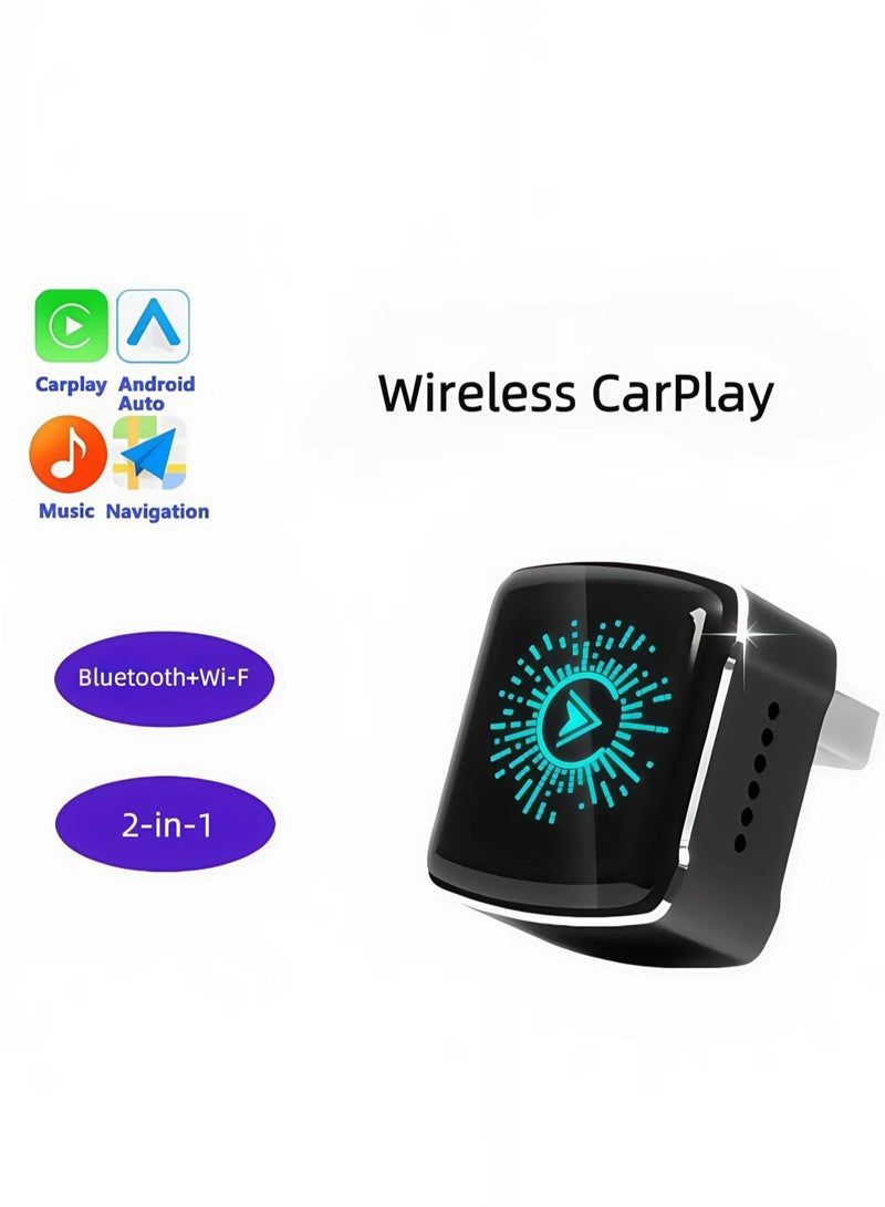 New Dazzling-Light Wireless CarPlay/Android Auto Adapter: Smart In-Car Connectivity Box .Wireless auto-connect in 10s, enjoy lag-free navigation & music with stunning seven-color ambient light - Image 5