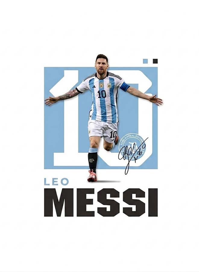 Toyland 8x10 Inch Lionel Messi Football Poster Wall Art – Sports Print for Kids Room & Bedroom Décor - Image 1