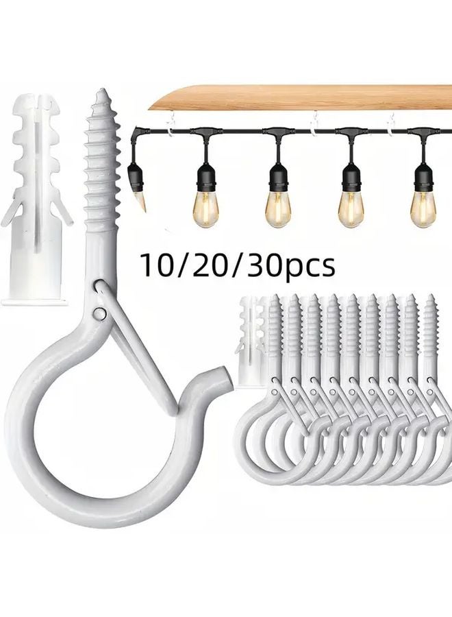 10pcs Rust Resistant Ceiling Hooks With Anti Drop Safety Clips Quick Installation Kit - Image 2