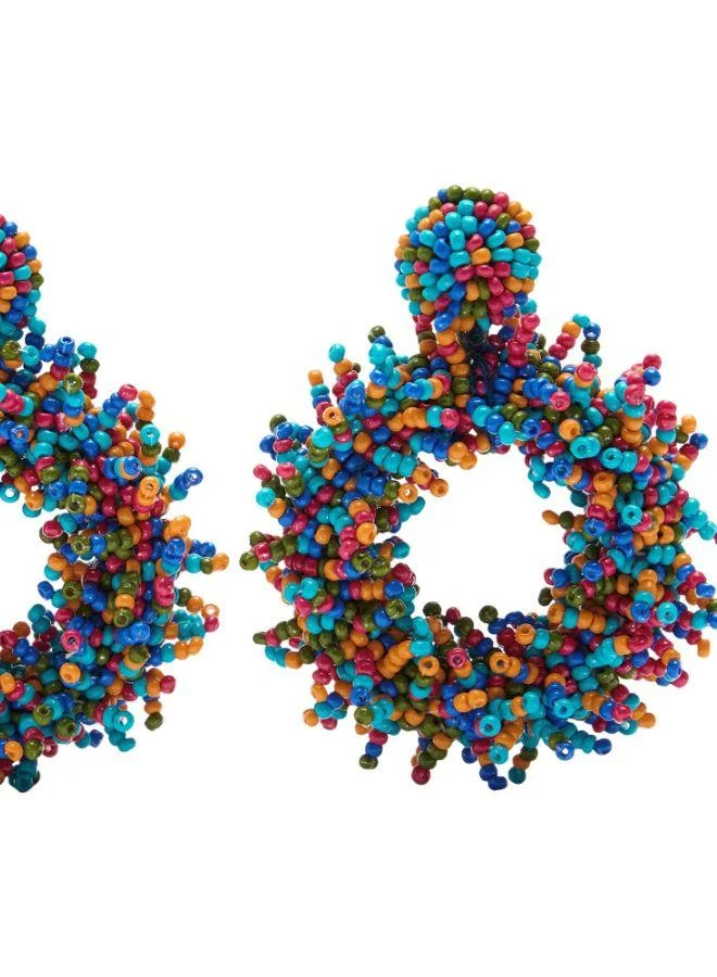 PARFOIS Maxi Earrings With Multicolor Beads