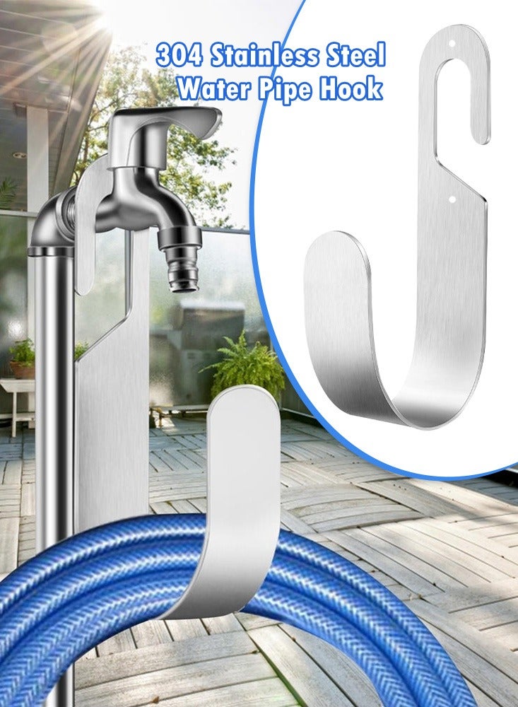 304 Stainless Steel Water Hose Pipe Hook Garden Hose Hanger Hook Heavy Duty Water Pipe Holder - Image 1