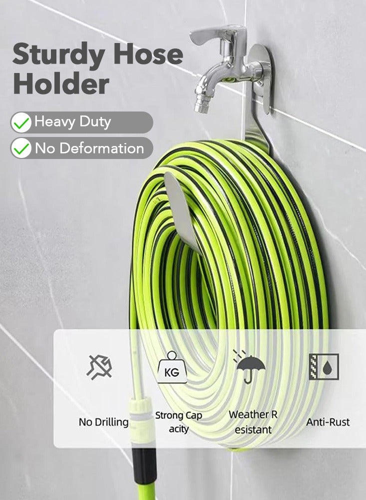 304 Stainless Steel Water Hose Pipe Hook Garden Hose Hanger Hook Heavy Duty Water Pipe Holder - Image 2
