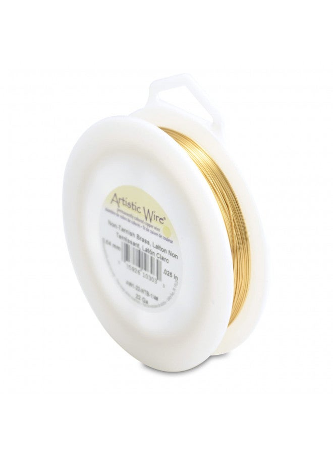 Artistic Wire 22 Gauge Tarnish Resistant Brass Craft Jewelry Wrapping Wire, Gold Color, 125 ft - Image 1