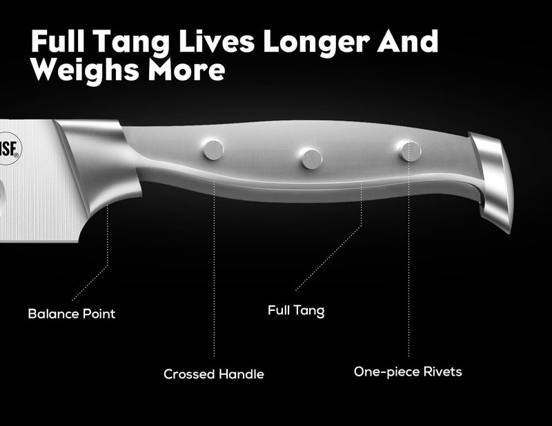 BRODARK Butcher Knife - 10" Curved Breaking Knife with Full Tang Handle - High Carbon Stainless Steel Scimitar Knives - NSF Certified, Steel-King Series - Image 5