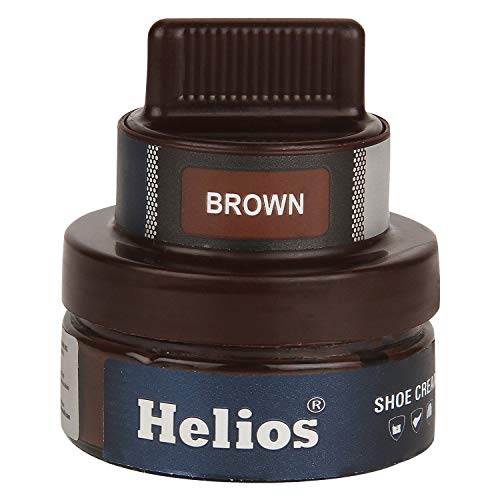 Helios shoe cream with applicator | Shoe Polish for Leather | Boot, Purse, Belt, Handbag, Jacket | Leather Conditioner | 48 GM(Brown) - Image 2