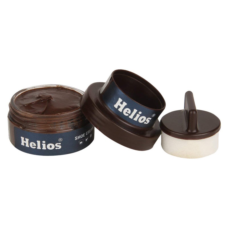 Helios shoe cream with applicator | Shoe Polish for Leather | Boot, Purse, Belt, Handbag, Jacket | Leather Conditioner | 48 GM(Brown) - Image 4