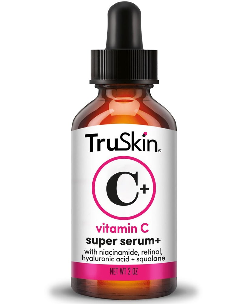 TruSkin Vitamin C Super Serum Niacinamide Retinol Hyaluronic Salicylic Acid AllinOne Anti Aging Serum for Face Improve Appearance of Dark Spots Firmness for Brighter Looking Skin 2 Fl Oz - Image 1