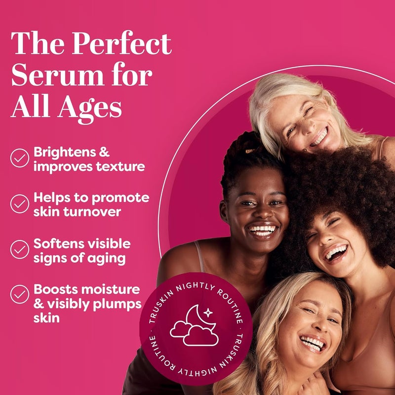 TruSkin Vitamin C Super Serum Niacinamide Retinol Hyaluronic Salicylic Acid AllinOne Anti Aging Serum for Face Improve Appearance of Dark Spots Firmness for Brighter Looking Skin 2 Fl Oz - Image 4