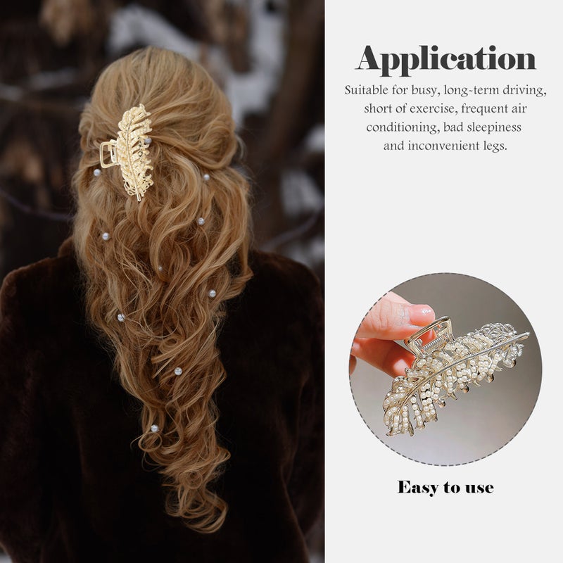 Hollow Leaf Design Hair Clip Teeth Hair Clamp Hair Accessory for Women - Image 3