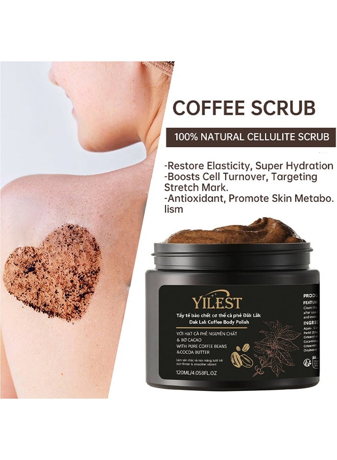 YILEST Coffee Body Polish, Exfoliating Scrub for Smooth & Glowing Skins ,Gift for Coffee Lovers 120ML - Image 5
