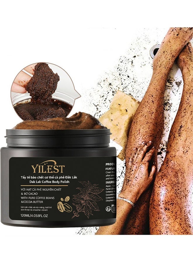 YILEST Coffee Body Polish, Exfoliating Scrub for Smooth & Glowing Skins ,Gift for Coffee Lovers 120ML - Image 1