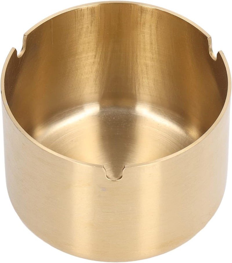 Stainless Steel Ashtray, Thick Plating, Copper Color, 6.8cm Height, 10cm Diameter - Durable Design, Easy to Clean, Ideal for Camping and Home Use - Image 1