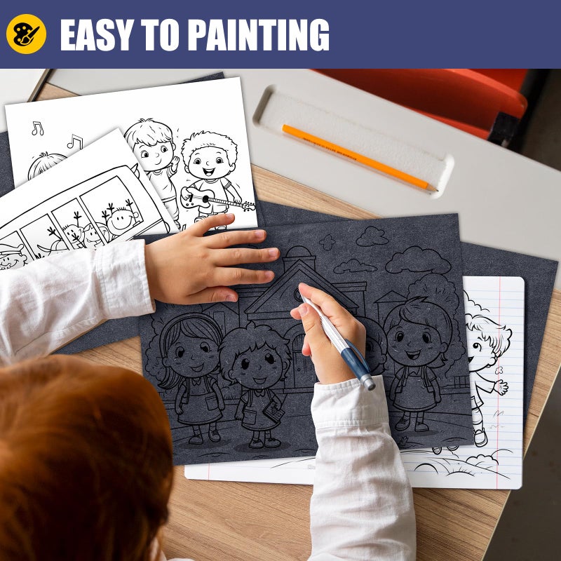 Donyang Carbon Paper for Tracing Transfer-Paper Pad, 30 Pcs Black Graphite Copy Paper for Tracing Drawing Patterns on Wood Projects Canvas Fabric Lettering Sketching Art Supplies, A4 8.3 X 11.8 Inch - Image 3