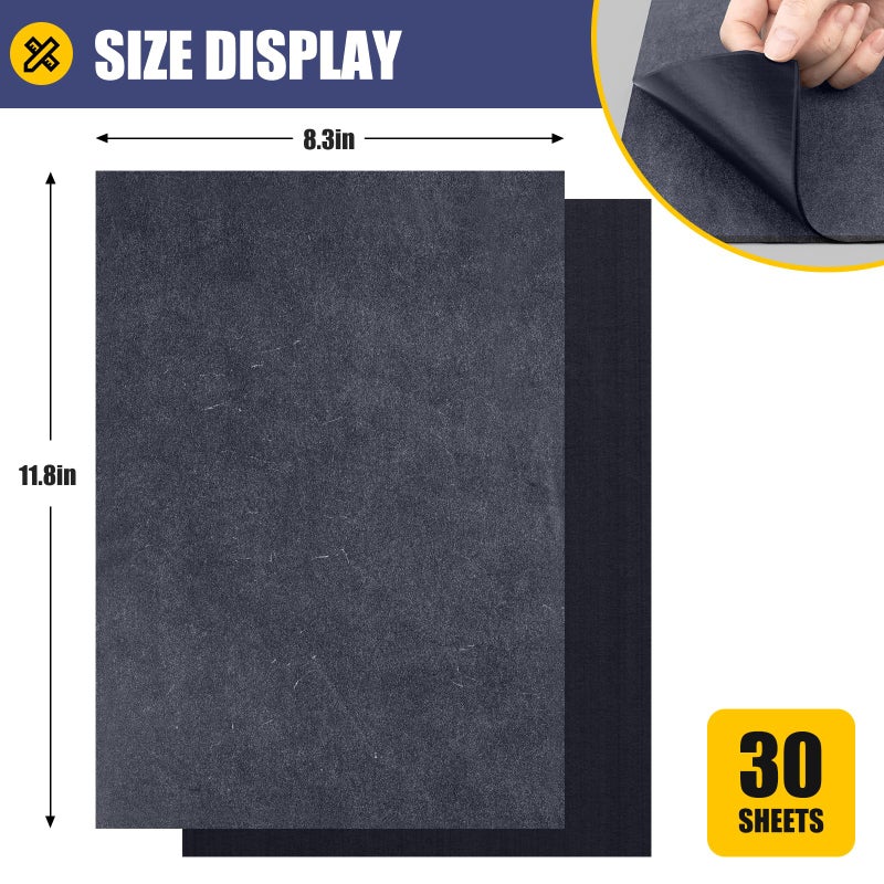 Donyang Carbon Paper for Tracing Transfer-Paper Pad, 30 Pcs Black Graphite Copy Paper for Tracing Drawing Patterns on Wood Projects Canvas Fabric Lettering Sketching Art Supplies, A4 8.3 X 11.8 Inch - Image 2