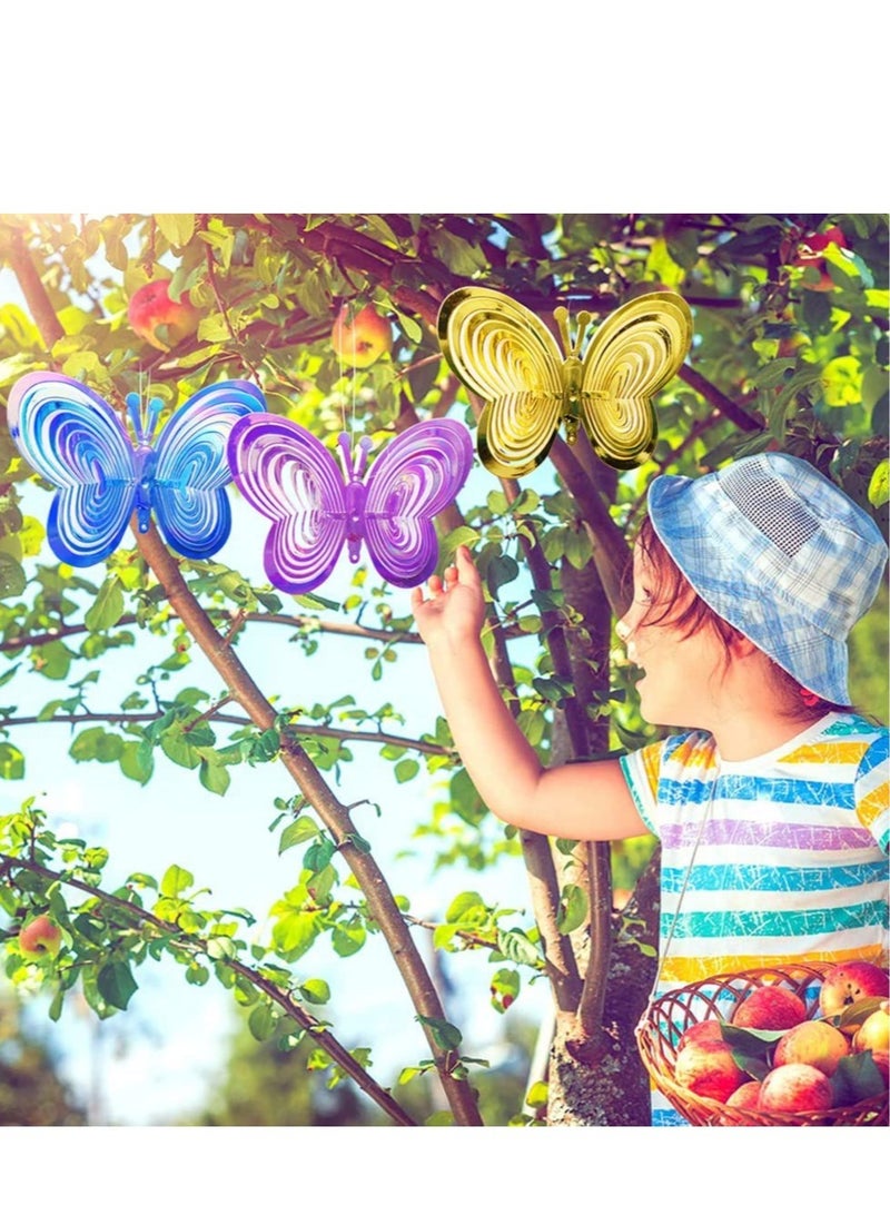 Generic Reflective Birds Deterrent Bird Repellent Reflective Hanging Bird Repellents Bird Repellent Pendant Butterfly for Garden Lawn Yard Decoration Keep Birds Away from Your House Farm Garden Window 4PCS  - Image 3