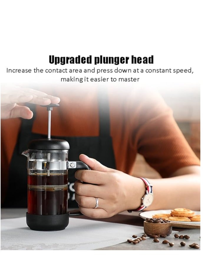 زيروهيرو هيرو بيتش فرنش بريس لصنع القهوة، 350 مل، أسود – زجاج بوروسيليكات، فلتر ستانلس ستيل ووعاء متعدد الاستخدامات - Image 2
