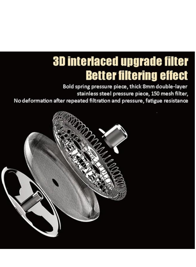 زيروهيرو هيرو بيتش فرنش بريس لصنع القهوة، 350 مل، أسود – زجاج بوروسيليكات، فلتر ستانلس ستيل ووعاء متعدد الاستخدامات - Image 3