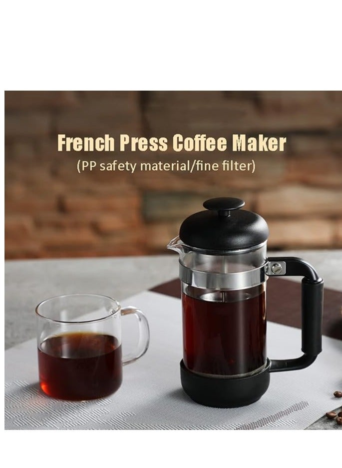 زيروهيرو هيرو بيتش فرنش بريس لصنع القهوة، 350 مل، أسود – زجاج بوروسيليكات، فلتر ستانلس ستيل ووعاء متعدد الاستخدامات - Image 4